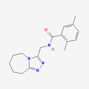 molecular formula C17H22N4O B7516713 2,5-dimethyl-N-(6,7,8,9-tetrahydro-5H-[1,2,4]triazolo[4,3-a]azepin-3-ylmethyl)benzamide 