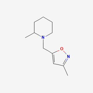 molecular formula C11H18N2O B7516737 3-Methyl-5-[(2-methylpiperidin-1-yl)methyl]-1,2-oxazole 
