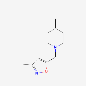 molecular formula C11H18N2O B7516751 3-Methyl-5-[(4-methylpiperidin-1-yl)methyl]-1,2-oxazole 
