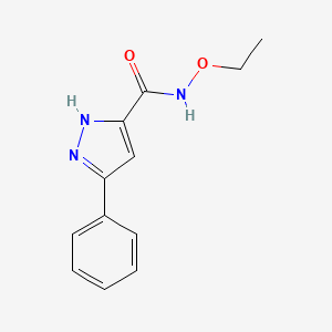 molecular formula C12H13N3O2 B7516792 N-ethoxy-3-phenyl-1H-pyrazole-5-carboxamide 