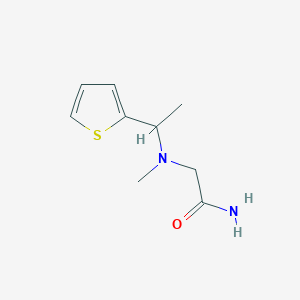 molecular formula C9H14N2OS B7516822 2-[Methyl(1-thiophen-2-ylethyl)amino]acetamide 