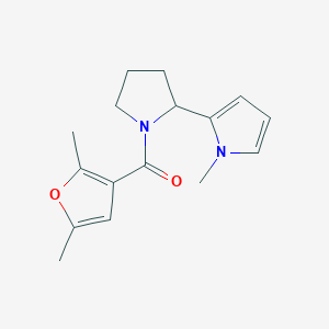 molecular formula C16H20N2O2 B7516837 (2,5-Dimethylfuran-3-yl)-[2-(1-methylpyrrol-2-yl)pyrrolidin-1-yl]methanone 