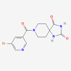 molecular formula C13H13BrN4O3 B7516882 8-(5-Bromopyridine-3-carbonyl)-1,3,8-triazaspiro[4.5]decane-2,4-dione 
