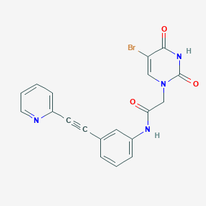 molecular formula C19H13BrN4O3 B7516888 2-(5-bromo-2,4-dioxopyrimidin-1-yl)-N-[3-(2-pyridin-2-ylethynyl)phenyl]acetamide 