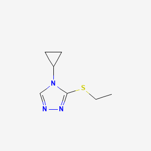 molecular formula C7H11N3S B7516895 4-Cyclopropyl-3-ethylsulfanyl-1,2,4-triazole 