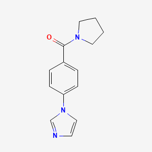 molecular formula C14H15N3O B7516913 (4-Imidazol-1-ylphenyl)-pyrrolidin-1-ylmethanone 