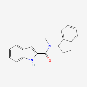 molecular formula C19H18N2O B7516928 N-(2,3-dihydro-1H-inden-1-yl)-N-methyl-1H-indole-2-carboxamide 