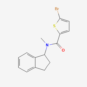 molecular formula C15H14BrNOS B7516934 5-bromo-N-(2,3-dihydro-1H-inden-1-yl)-N-methylthiophene-2-carboxamide 