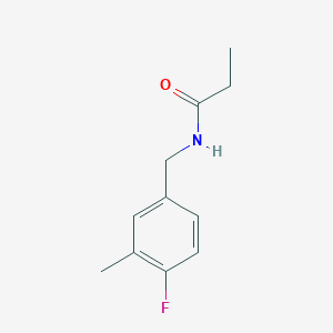 molecular formula C11H14FNO B7516946 N-[(4-fluoro-3-methylphenyl)methyl]propanamide 