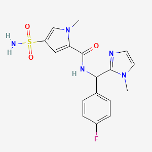 N-[(4-fluorophenyl)-(1-methylimidazol-2-yl)methyl]-1-methyl-4-sulfamoylpyrrole-2-carboxamide