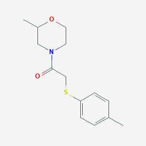 molecular formula C14H19NO2S B7516963 1-(2-Methylmorpholin-4-yl)-2-(4-methylphenyl)sulfanylethanone 