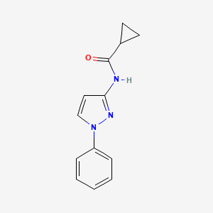 molecular formula C13H13N3O B7516966 N-(1-phenylpyrazol-3-yl)cyclopropanecarboxamide 