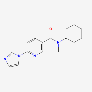 molecular formula C16H20N4O B7516980 N-cyclohexyl-6-imidazol-1-yl-N-methylpyridine-3-carboxamide 