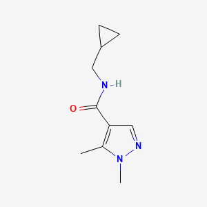 molecular formula C10H15N3O B7517058 N-(cyclopropylmethyl)-1,5-dimethylpyrazole-4-carboxamide 