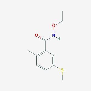 molecular formula C11H15NO2S B7517063 N-ethoxy-2-methyl-5-methylsulfanylbenzamide 