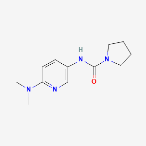 molecular formula C12H18N4O B7517107 N-[6-(dimethylamino)pyridin-3-yl]pyrrolidine-1-carboxamide 
