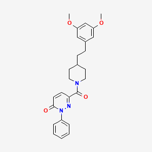 molecular formula C26H29N3O4 B7517126 6-[4-[2-(3,5-Dimethoxyphenyl)ethyl]piperidine-1-carbonyl]-2-phenylpyridazin-3-one 