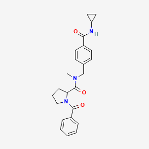 1-benzoyl-N-[[4-(cyclopropylcarbamoyl)phenyl]methyl]-N-methylpyrrolidine-2-carboxamide
