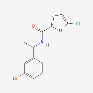 molecular formula C13H11BrClNO2 B7517193 N-[1-(3-bromophenyl)ethyl]-5-chlorofuran-2-carboxamide 