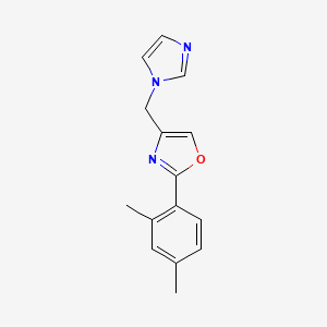 molecular formula C15H15N3O B7517199 2-(2,4-Dimethylphenyl)-4-(imidazol-1-ylmethyl)-1,3-oxazole 