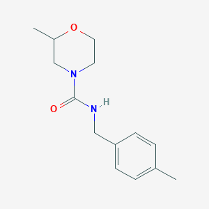 molecular formula C14H20N2O2 B7517221 2-methyl-N-[(4-methylphenyl)methyl]morpholine-4-carboxamide 