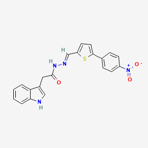 2-(1H-indol-3-yl)-N-[(E)-[5-(4-nitrophenyl)thiophen-2-yl]methylideneamino]acetamide