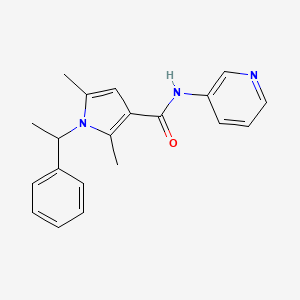 molecular formula C20H21N3O B7517307 2,5-dimethyl-1-(1-phenylethyl)-N-pyridin-3-ylpyrrole-3-carboxamide 