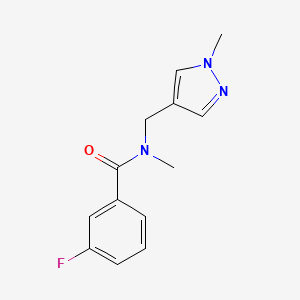 3-fluoro-N-methyl-N-[(1-methylpyrazol-4-yl)methyl]benzamide