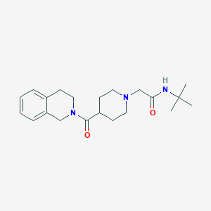 molecular formula C21H31N3O2 B7517355 N-tert-butyl-2-[4-(3,4-dihydro-1H-isoquinoline-2-carbonyl)piperidin-1-yl]acetamide 