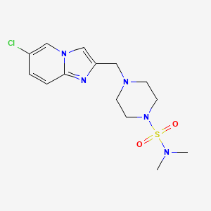 molecular formula C14H20ClN5O2S B7517372 4-[(6-chloroimidazo[1,2-a]pyridin-2-yl)methyl]-N,N-dimethylpiperazine-1-sulfonamide 