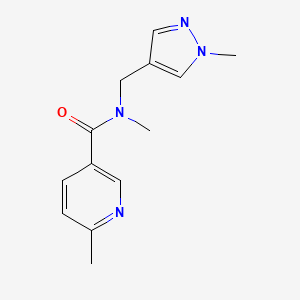 molecular formula C13H16N4O B7517392 N,6-dimethyl-N-[(1-methylpyrazol-4-yl)methyl]pyridine-3-carboxamide 