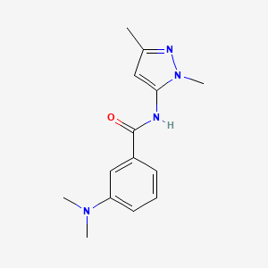 molecular formula C14H18N4O B7517413 3-(dimethylamino)-N-(2,5-dimethylpyrazol-3-yl)benzamide 