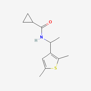 molecular formula C12H17NOS B7517468 N-[1-(2,5-dimethylthiophen-3-yl)ethyl]cyclopropanecarboxamide 