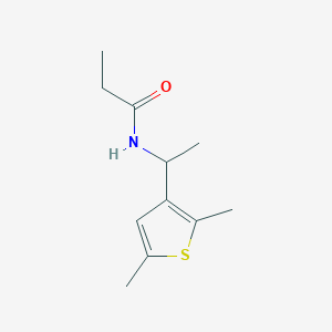 molecular formula C11H17NOS B7517489 N-[1-(2,5-dimethylthiophen-3-yl)ethyl]propanamide 