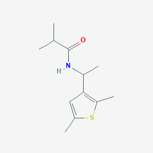 molecular formula C12H19NOS B7517493 N-[1-(2,5-dimethylthiophen-3-yl)ethyl]-2-methylpropanamide 