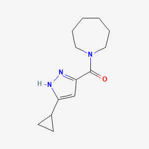 molecular formula C13H19N3O B7517512 azepan-1-yl-(5-cyclopropyl-1H-pyrazol-3-yl)methanone 