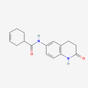 molecular formula C16H18N2O2 B7517525 N-(2-oxo-3,4-dihydro-1H-quinolin-6-yl)cyclohex-3-ene-1-carboxamide 