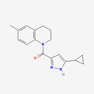molecular formula C17H19N3O B7517566 (5-cyclopropyl-1H-pyrazol-3-yl)-(6-methyl-3,4-dihydro-2H-quinolin-1-yl)methanone 