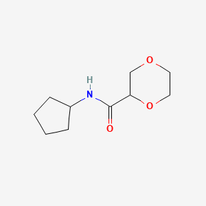 molecular formula C10H17NO3 B7517595 N-cyclopentyl-1,4-dioxane-2-carboxamide 