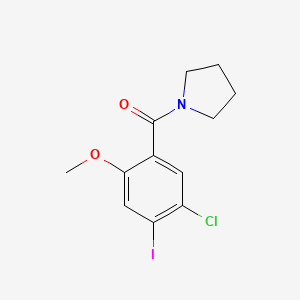 molecular formula C12H13ClINO2 B7517598 (5-Chloro-4-iodo-2-methoxyphenyl)-pyrrolidin-1-ylmethanone 