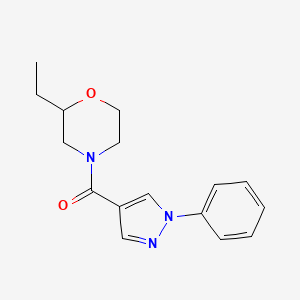 molecular formula C16H19N3O2 B7517625 (2-Ethylmorpholin-4-yl)-(1-phenylpyrazol-4-yl)methanone 