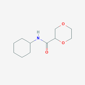molecular formula C11H19NO3 B7517638 N-cyclohexyl-1,4-dioxane-2-carboxamide 