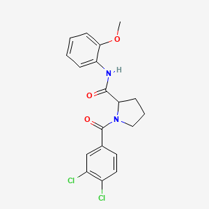 molecular formula C19H18Cl2N2O3 B7517647 1-(3,4-dichlorobenzoyl)-N-(2-methoxyphenyl)pyrrolidine-2-carboxamide 