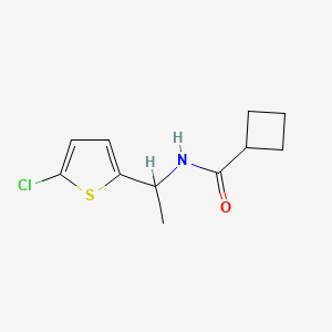 molecular formula C11H14ClNOS B7517670 N-[1-(5-chlorothiophen-2-yl)ethyl]cyclobutanecarboxamide 