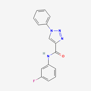 molecular formula C15H11FN4O B7517676 N-(3-fluorophenyl)-1-phenyltriazole-4-carboxamide 