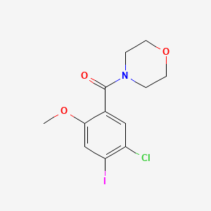 molecular formula C12H13ClINO3 B7517680 (5-Chloro-4-iodo-2-methoxyphenyl)-morpholin-4-ylmethanone 