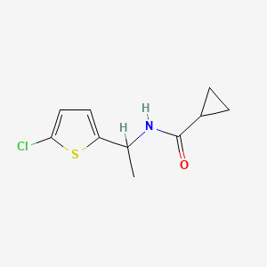 molecular formula C10H12ClNOS B7517684 N-[1-(5-chlorothiophen-2-yl)ethyl]cyclopropanecarboxamide 