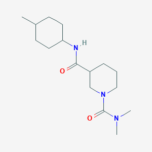 molecular formula C16H29N3O2 B7517698 1-N,1-N-dimethyl-3-N-(4-methylcyclohexyl)piperidine-1,3-dicarboxamide 