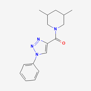 molecular formula C16H20N4O B7517709 (3,5-Dimethylpiperidin-1-yl)-(1-phenyltriazol-4-yl)methanone 