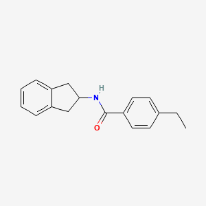 molecular formula C18H19NO B7517752 N-(2,3-dihydro-1H-inden-2-yl)-4-ethylbenzamide 